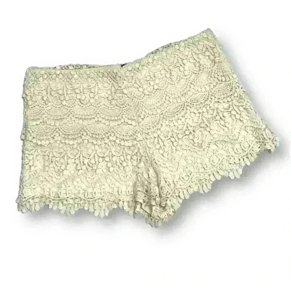 love, Fire Pants - Womens Ivory Crochet Shorts by Love Fire Womens Size Small